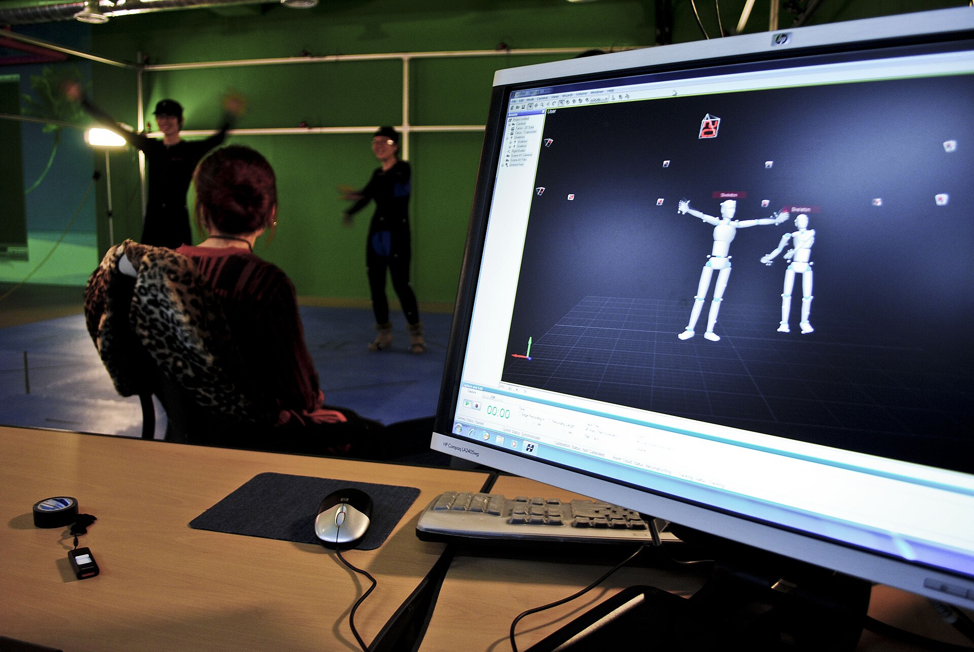 Sala de motion capture con trajes de captura
